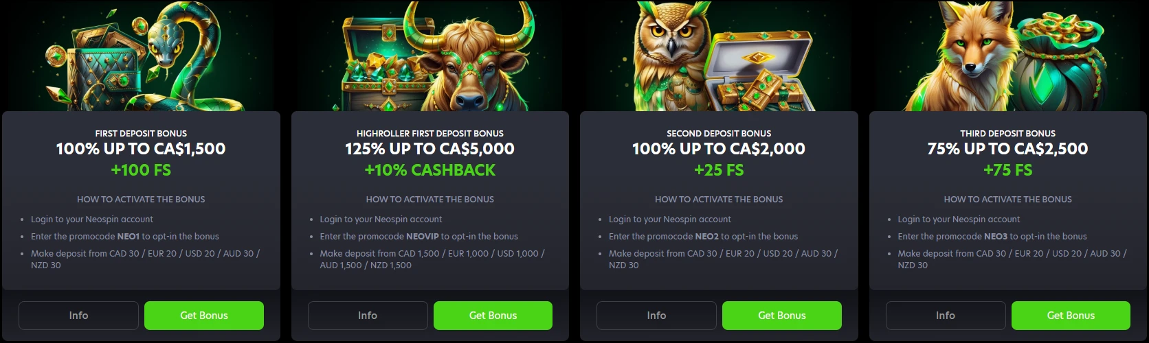 Bonus and promotions